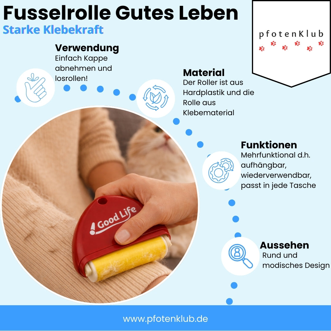 Fusselrolle waschbar & tragbar "Gutes Leben"