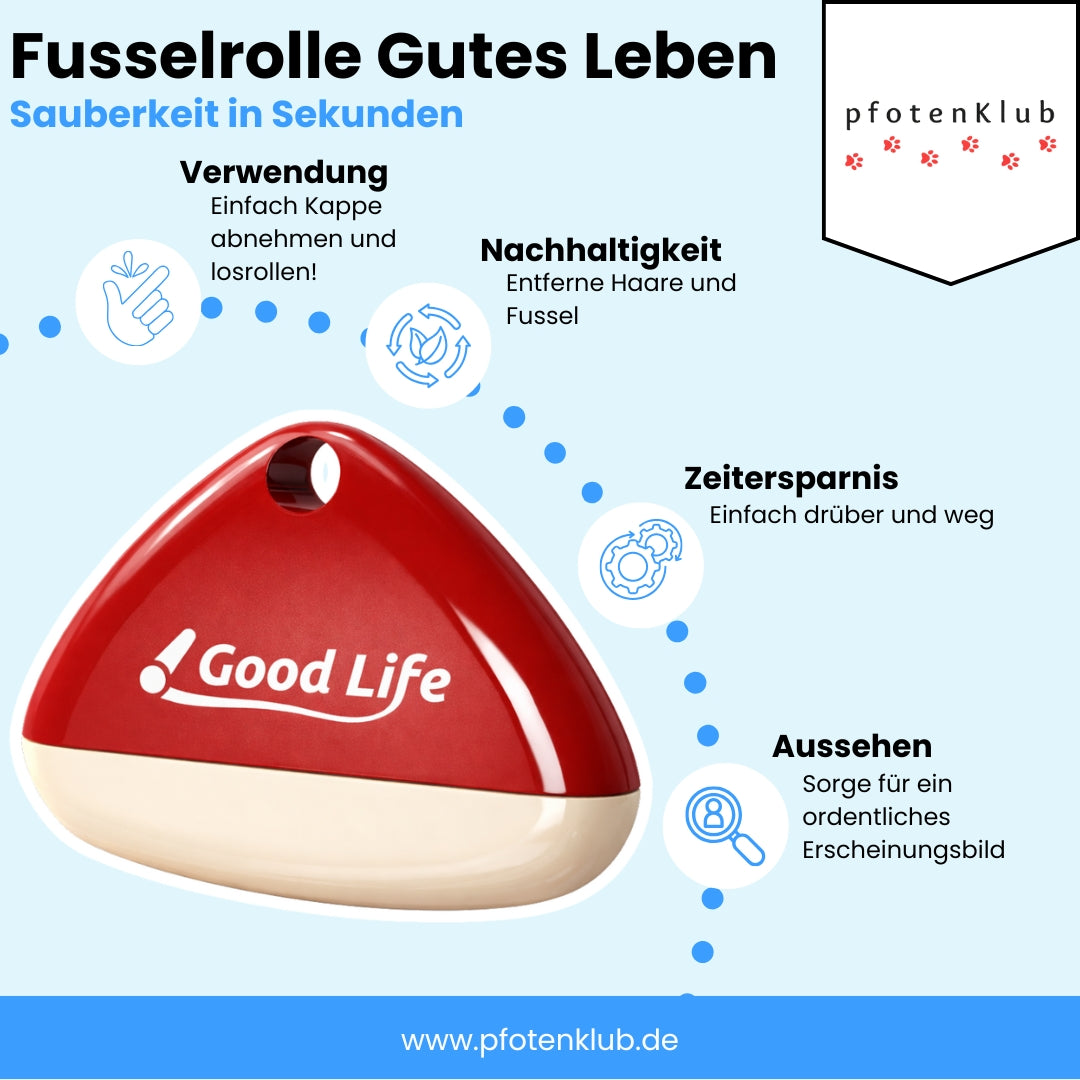 Fusselrolle waschbar & tragbar "Gutes Leben"